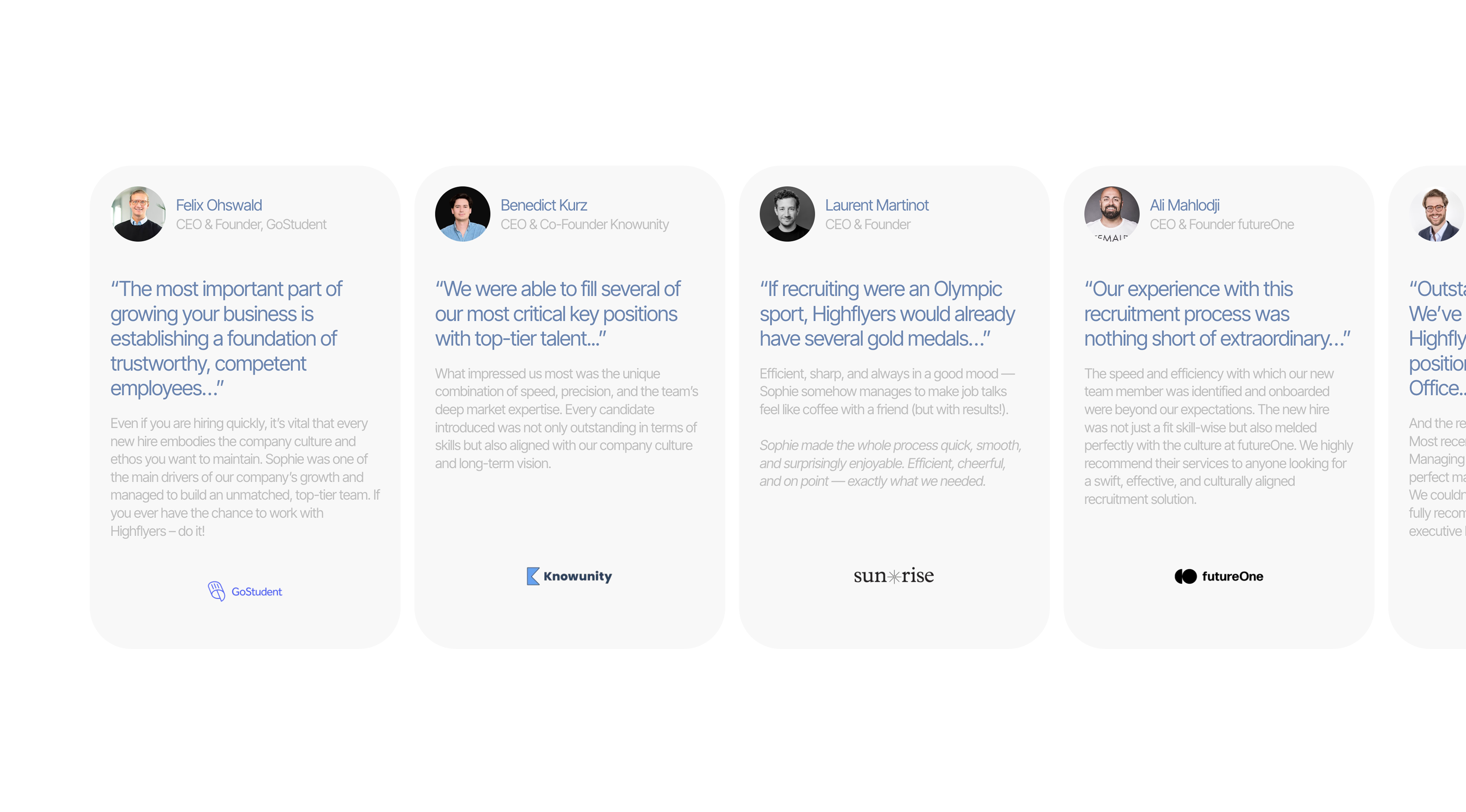 Highflyers platform interface